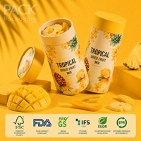Emballage personnalisé en tube de papier de qualité alimentaire pour chocolat, fruits secs, collations, noix, thé avec impression de logo évanescente OEM