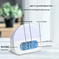 Réveil numérique avec affichage de la température et de l'humidité, lumière ambiante RGB, lumière de réveil pour chambre à coucher, OEM ODM, logo personnalisé