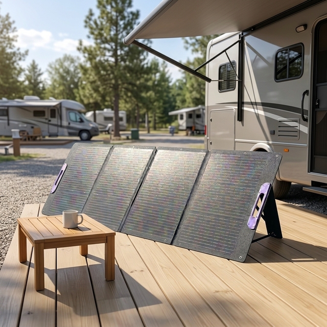 IP65 Waterproof High Efficiency Lightweight Foldable Solar Panels 200W Kickstand for Outdoor Camping Hiking Portable Power