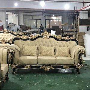 प्राचीन सोफे निर्माता यूरोपीय शैली क्लासिक कपड़े डुबाई थोक काउच रहने वाले कमरे सोफे 1 + 2 + 3 सीट विला सोफा - Product Image 1