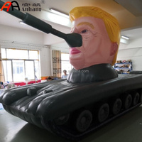 Tank gonflable géant personnalisé avec réplique de personnage de dessin animé en forme de tête de célébrité pour événement, campagne politique, décoration extérieure