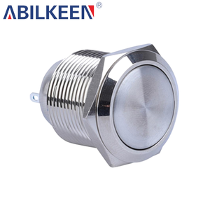 Interrupteur à <span class=keywords><strong>bouton</strong></span>-<span class=keywords><strong>poussoir</strong></span> rond plat en métal de 19 mm, borne à connexion rapide, interrupteur à <span class=keywords><strong>bouton</strong></span>-<span class=keywords><strong>poussoir</strong></span> à verrouillage pour appareil électrique industriel - Product Image 2