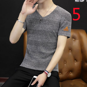 T-shirt 14154 da uomo a maniche corte 2021 estate nuova tendenza <span class=keywords><strong>abbigliamento</strong></span> da uomo in seta di ghiaccio - Product Image 5