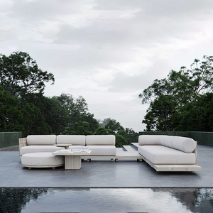 Ensemble de canapés de luxe en teck pour l'extérieur, résistant aux intempéries, pour jardin, patio, hôtel et cour - Product Image 1