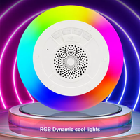 Haut-parleur de douche Hifi Sound IPX7 Résistance à l'eau Haut-parleur BT sans fil portable rond extérieur avec lumière LED colorée