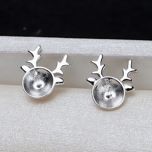 ต่างหูเงินแท้ S925 รุ่น Wenchi ลายปม ประดับด้วยผมทารกและไข่มุก 7-12 มม. เครื่องประดับทำมือ DIY พร้อมถาดเปล่า รุ่น 16155 - Product Image 2