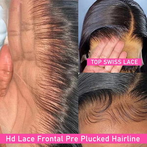 Pelucas de Cabello Humano con Ondas Suaves y Encaje Completo, Pelucas de Encaje HD Transparente Invisible para Mujer, Pre-Desplumadas, Nudos Decolorados con Cabello de Bebé - Product Image 3