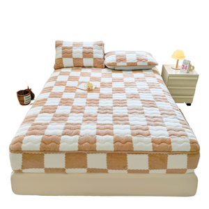 Couvre-lit en molleton de corail d'hiver matelassé épais couvre-matelas en velours chaud pour la maison couvre-lit chaud - Product Image 4