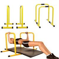 Barre de traction horizontale réglable jaune pour la salle de sport à domicile, station de dips