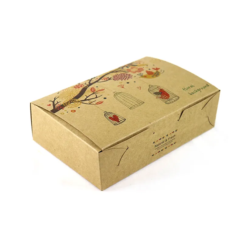 High quality eco-friendly reusable customized design retail square shape white cardboard kraft paper packing box for cookie