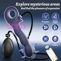Entraîneur anal gonflable pour hommes et femmes, plug anal vibrant, perles anales, masseur de prostate, 9 modes de vibration via application