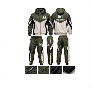 Chándal con Capucha para Hombre Long Mission, Manga Larga, Diseño Color Block, Ropa Deportiva Casual, Transpirable, Corte Regular, 100% Algodón, Invierno - Product Image 2