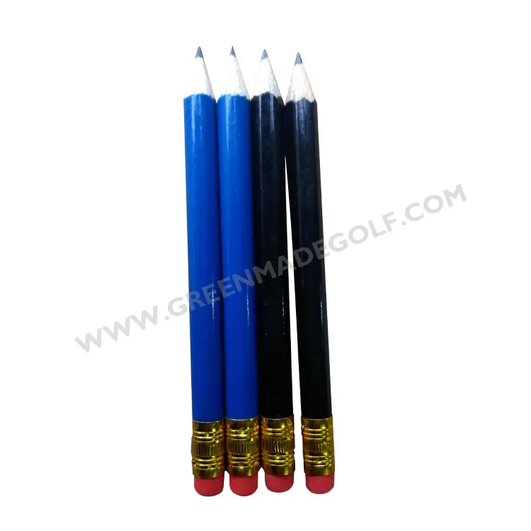 Crayons de couleur noirs en vrac rond en bois charpentier de golf standard HB crayons en vrac