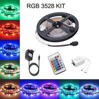 Bande LED étanche IP65 Huyaled 3528/2835 RGB avec contrôleur IR 24 touches, adaptateur 12V2A, kit d'éclairage LED RGB
