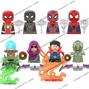 Spider Super Heroes Toei Doctor Strange Mysterio Man Green Goblin Mini Assembled Building Block Action Figures Kid's Toys KT1055