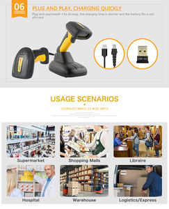 Netum Scanner industriel à lecture rapide Lecteur de codes QR 1D 2D Scanner de codes à barres sans fil Scanner de codes à barres DPM avec base de chargement - Product Image 6