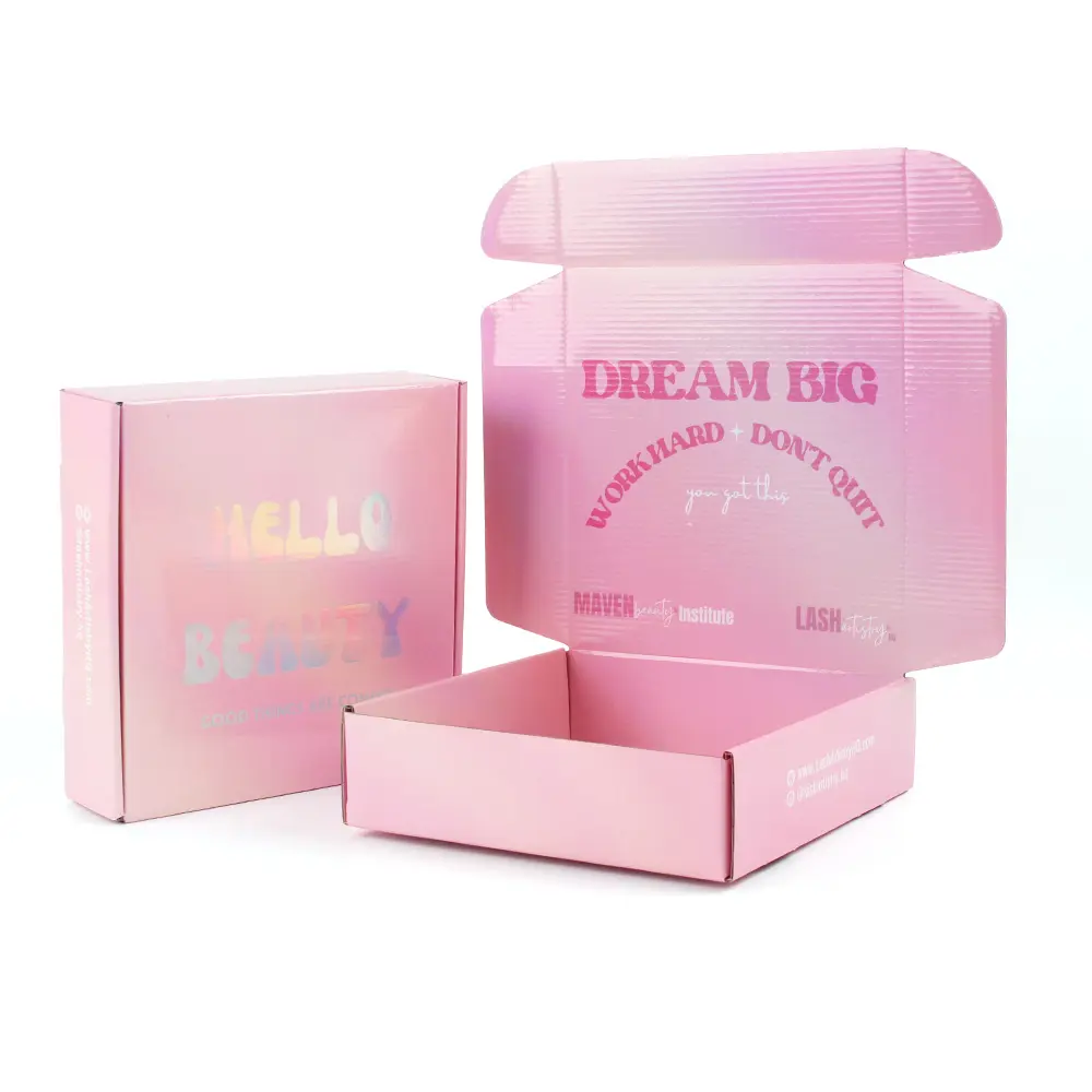 Factory Beauty Hautpflege Kosmetik box Verpackung Mailer Pink Versand box Benutzer definiertes LOGO für Online-Shop Small Business