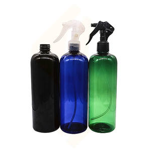 Bouteille de pulvérisation en plastique PET noire ronde de 500 ml avec couvercle de pulvérisation - Product Image 2