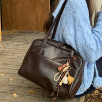 Sac fourre-tout vintage coréen grande capacité pour femme, à bandoulière, en polyester, avec fermeture éclair, polyvalent, nouvelle collection automne 2025