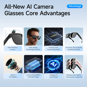 Nuovi Occhiali <span class=keywords><strong>Smart</strong></span> con Fotocamera, Scatto Foto, Traduzione AI per Chiamate, Ascolto Musica, Assistente Vocale, Occhiali <span class=keywords><strong>Smart</strong></span> BLE - Product Image 3