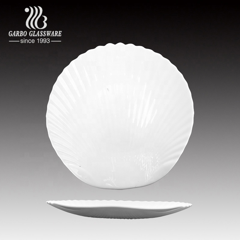 Classique 14 pouce Assiette Gravé à Soupe En Verre Opale Bien Vendu En Afrique Plat à Poisson Assiette Ovale Logo Personnalisé