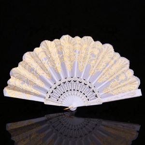 Abanico Plegable Deportivo de 23 cm, Ecológico y Duradero, con Logotipo Personalizado, Diseño de Flores con Polvo Dorado, de Plástico, para Bodas y Fiestas - Product Image 6