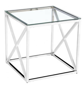 Mesa de Centro <span class=keywords><strong>Nico</strong></span> Square de Acero Inoxidable, Mesa Auxiliar Italiana - Product Image 5