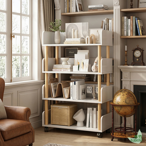 Carrello Portaoggetti a 4 Ripiani con Ruote Frenanti, Grande Capacità per Casa, Soggiorno, Cucina, Ufficio Moderno, Libreria - Product Image 1