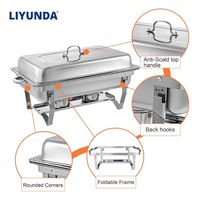 Liyunda Réchaud de buffet professionnel en acier inoxydable argenté 9L, à alimentation alcoolique, à économie d'énergie, avec compartiments intérieurs, pour la restauration