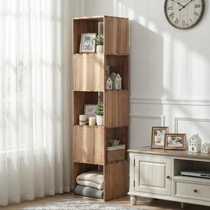 Estantería de Esquina de Madera Maciza, Librería Cuadrada, Torre de Cubos, Estantes para Material de Oficina, Organizador Independiente Resistente, Soporte para TV y Esquinas de Habitación - Product Image 4