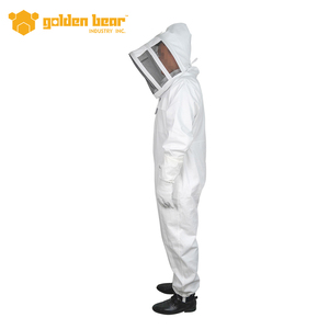 Combinaison de protection intégrale en coton blanc Golden Bear pour apiculteurs avec capuche - Product Image 2