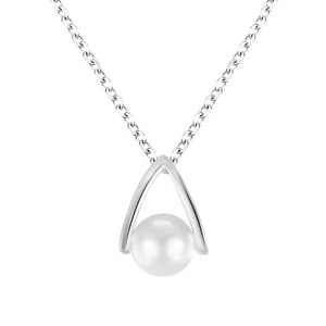 Nouveau Collier Élégant pour Femme 2026 avec Pendentif Perle <span class=keywords><strong>Blanche</strong></span> en Argent Sterling 999, Chaîne Clavicule Style Japonais - Product Image 1