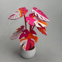 Ensemble de sous-verres modernes en forme de feuille de Monstera, 6 sous-verres personnalisables, déguisés en décoration végétale pour le bureau et la maison