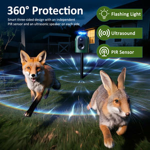 Repelente Ultrasónico de Aves de 360 Grados, Repelente Solar de Animales para Exteriores, Sensor de Movimiento, Luz Estroboscópica LED, Baterías Recargables Sólidas - Product Image 2
