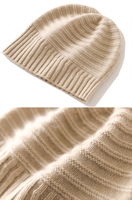 Fabricant ODM – Vente en gros de bonnets en cachemire – Bonnets en cachemire mélangé sur mesure pour femmes – Bonnets d'hiver tricotés épais, unis, thermiques et confortables