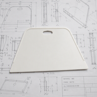 Spatule industrielle flexible en plastique blanc pour le lissage du papier peint, avec manche en PVC, pour l'application d'adhésifs