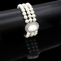 Collier de perles classique, Bracelet, ensemble de bijoux 3 rangées, élégant ensemble de bijoux de mariage pour femmes