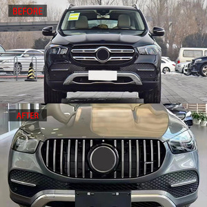 Kit de calandre Mercedes-Benz GLE W167 noir avec bandes argentées 2020-2023 édition dynamique, insert de pare-chocs avant - Product Image 2