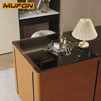 Armoire de rangement sur mesure, dressing, dressing intégré, armoire de chambre, armoire îlot en verre et cuir, tiroirs à bijoux, vestiaire