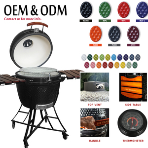 Barbecue <span class=keywords><strong>Kamado</strong></span> ovale SEB de 23 à 26 pouces, grand fumoir en céramique pour charbon de bois, idéal pour le jardin, l'extérieur et le camping - Product Image 6