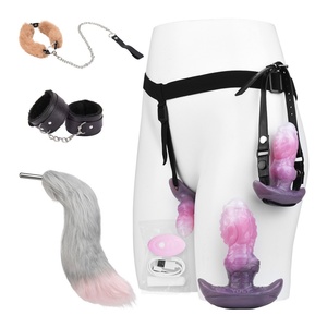 YOCY Mordaza bucal con correa, Mordaza de juguete con dildo, Tapón anal, Equipo de bondage BDSM, Tapón anal con cola peluda, Juguetes sexuales para parejas - Product Image 6