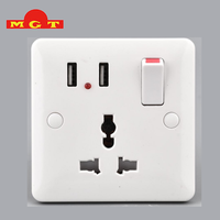 Prise murale multifonction personnalisée OEM avec double port USB et interrupteur à bascule pour la recharge d'appareils – Vente en gros
