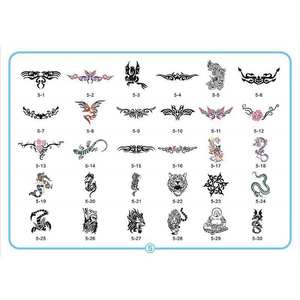 Buku Stiker Stencil Airbrush LinhaivetA 5 untuk Tato <span class=keywords><strong>Glitter</strong></span> Sementara - Product Image 2