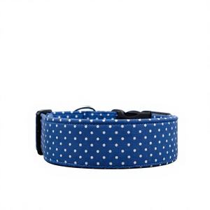 Collier pour chien en denim de qualité supérieure à pois pour animaux de compagnie - Product Image 1