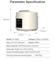 Cuisinière à pression électrique intelligente 900W 4L avec panneau de commande numérique LED, décompression, pot en aluminium antiadhésif, compatible OEM/ODM