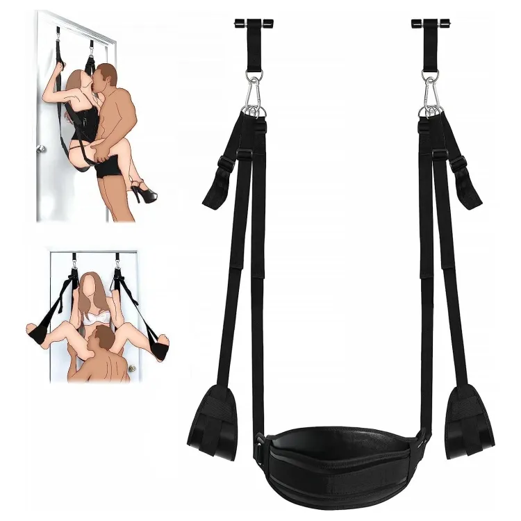 Новые Кожаные Мягкие плюшевые секс-Стропы с сиденьем, регулируемыми ремнями, подвесные наручники для ног
