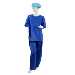 HUANFU OEM/ODM monouso Set vestito Pp non tessuto medico Scrub tute per medici e infermieri con l'alta qualità all'ingrosso