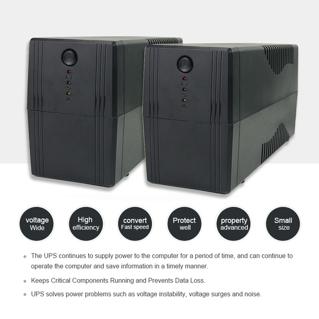 Emergency Backup Battery Line Interactive Single Phase Uninterruptible Power Supply UPS 600VA 360W for Security/Alarm Systems