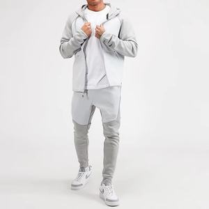 Ensemble de survêtement deux pièces en molleton technique en polyester avec logo personnalisé, sweat à capuche et pantalon de jogging pour homme - Product Image 5