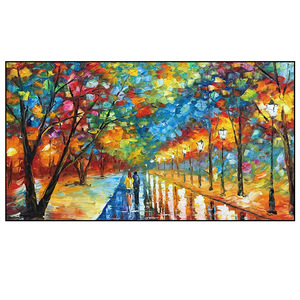 Dipinto a Olio Astratto Colorato 100% Fatto a Mano, Arte Murale Moderna con Paesaggio e Alberi, Decorazione per la Casa - Product Image 6
